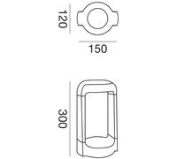 Borne Led Intégrée Ges450C - Lampadaire Aluminium Anthracite, 13W 1200Lm 3000K, Ip65 - Gealuce