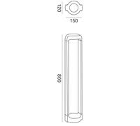 Borne Led Intégrée Ges452C - Lampadaire Aluminium Anthracite, 13W 1200Lm 3000K, Ip65 - Gealuce