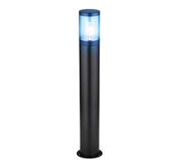 Borne lumineuse avec détecteur de mouvement lampadaire de jardin capteur de lampadaire, télécommande dimmable, fumée noire en acier inoxydable, LED RGB 8,5W 806Lm, DxH 14x80 cm