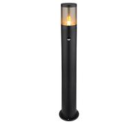 Borne lumineuse avec détecteur de mouvement Outdoor Eclairage extérieur Lampadaire de jardin Lampadaire détecteur de mouvement, acier inoxydable fumée noire, douille E27, DxH 14x80 cm