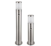 Borne lumineuse avec détecteur de mouvement Outdoor Eclairage extérieur Lampadaire de jardin Lampadaire détecteur de mouvement, acier inoxydable argent, 1x LED 15W 1250Lm blanc chaud