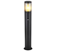 Borne lumineuse avec détecteur de mouvement Outdoor Eclairage extérieur Lampadaire de jardin Lampadaire détecteur de mouvement, acier inoxydable fumée noire, douille E27, DxH 14x80 cm