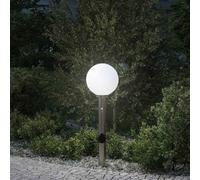 Borne lumineuse avec détecteur et prise 80 cm acier inoxydable IP44 vidaXL