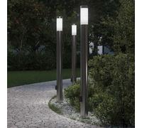 Borne lumineuse avec sortie lot de 3 110 cm acier inoxydable IP44 vidaXL