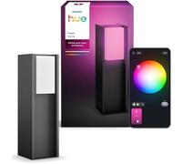 Borne lumineuse basse PHILIPS HUE Turaco, Gris anthracite, IP44, Lumière blanche et colorée, 1100 lumens, Ampoule LED incluse