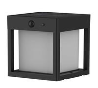 Borne lumineuse carré avec détecteur de mouvement PILARO BLACK LED blanc chaud 15cm