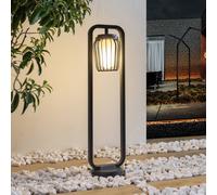 Borne lumineuse Chandan Lucande, dimmable, noir, Aluminium, Moderne, Luminaire extérieur