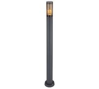 Borne lumineuse d'éclairage extérieur lampes de jardin anthracite IP44, lampadaire patio balcon, acier inoxydable fumé, 1x douille E27, DxH 12,7x110cm
