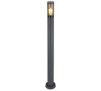 Borne lumineuse d'éclairage extérieur lampes de jardin anthracite IP44, lampadaire patio balcon, acier inoxydable fumé, 1x douille E27, DxH 12,7x110cm