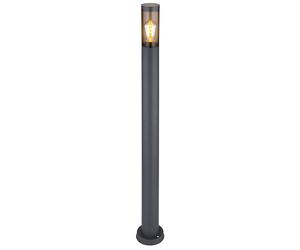 Borne lumineuse d'éclairage extérieur lampes de jardin anthracite IP44, lampadaire patio balcon, acier inoxydable fumé, 1x douille E27, DxH 12,7x110cm
