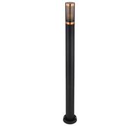Borne lumineuse d'éclairage extérieur lampes de jardin noir IP44, lampadaire terrasse balcon, acier inoxydable cuivre fumé, 1x douille E27, DxH 12,7x110cm