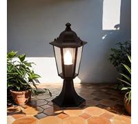 Borne lumineuse d'extérieur Paris au design rustique en forme de lanterne 1xE27 étanche IP44 lampe sur pied parfaite pour le jardin