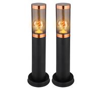 Borne lumineuse dimmable avec télécommande Lampadaire d'extérieur à LED, changement de couleur RVB, plastique en acier inoxydable, 8,5W 806lm blanc chaud, DxH 7,6x45 cm, lot de 2