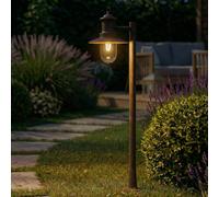Borne lumineuse Eloretta Lindby, dimmable, marron, Métal, Maison de campagne / Rustique, Luminaire extérieur