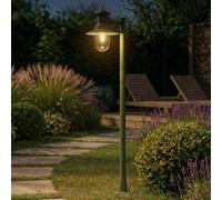 Borne lumineuse Eloretta Lindby, dimmable, vert, Métal, Maison de campagne / Rustique, Luminaire extérieur