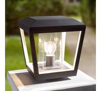 Borne lumineuse extérieur Dunia Lucande, dimmable, noir, Aluminium, Moderne, Luminaire extérieur