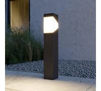 Borne lumineuse extérieur Kiran Lucande, dimmable, noir, Aluminium, Moderne, Luminaire extérieur