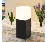 Borne lumineuse extérieur Obuna Lucande, dimmable, noir, Aluminium, Moderne, Luminaire extérieur