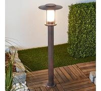 Borne lumineuse extérieur Pavlos Lindby, marron, Inox, Maison de campagne / Rustique, Eclairage Exterieur LED