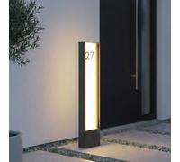 Borne lumineuse extérieur Selqa Lindby, noir, Métal, Moderne, Eclairage Exterieur LED
