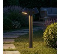 Borne lumineuse Ileyna Lindby, dimmable, gris, Aluminium, Moderne, Luminaire extérieur