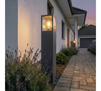 Borne lumineuse Klemens Lucande, noir, Aluminium, Moderne, Luminaire extérieur