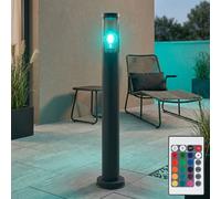 Lampadaire en acier inoxydable lampadaire de jardin d'extérieur anthracite fumé, télécommande dimmable, 1x LED RGB 8,5W 806Lm blanc chaud, DxH 7,6x80 cm
