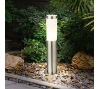 Lampadaire extérieur lampe de jardin en acier inoxydable E27 chemin lumineux jardin, éclairage d'entrée de garage, détecteur douille, étanche IP44, argent anthracite opale moderne, douille E27 Silber