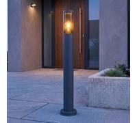 Lampadaire éclairage extérieur lampadaire fumée anthracite extérieur lampadaire de jardin, plastique inox, 1x E27, DxH 7,6x80 cm