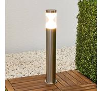 Borne lumineuse LED Lindby Fabrizio, hauteur 56 cm, acier inoxydable Fabrizio, gris, Inox, Moderne