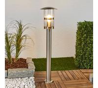 Borne lumineuse Lindby Noemi, grise, acier inoxydable, 80 cm, IP44 Noemi Lindby, dimmable, gris, Inox, Moderne