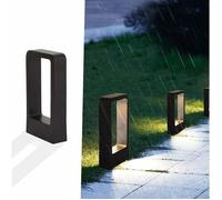 Borne lumineuse prise electrique LED 7W 3000k IP65 Terrasse Eclairage Exterieure Jardin Lampe Noir Design blanc chaud Luminaire