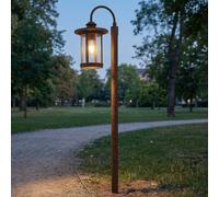 Borne lumineuse Zayn Lindby, dimmable, marron, Aluminium, Antique, Luminaire extérieur