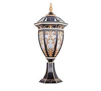 Borne Murale Solaire extérieure Colonne Lampe Jardin Villa Portes Cour Garage Pilier lumière Parc rétro extérieur étanche IP65 Post Lanterne Solaire/énergie