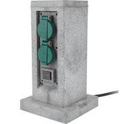 Borne pierre 4x16A + 2 interrupteurs 5m - Gris - Zenitech gris G