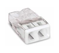 Borne pour boîtes de dérivation - WAGO - 2273-202 - 2 conducteurs - Pack de 100 - Blanc