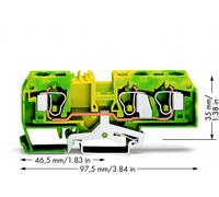 Borne pour conducteur de protection WAGO 284-687/999-950 10 mm ressort de traction Affectation: terre vert, jaune 25 pc(s)