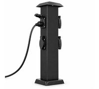 Borne Prise Extérieur, Colonne Prise Extérieure 4 Prises | Inox 304, IP44, Prise de Jardin Étanche avec Capots de Protection pour Terrasse et Jardin