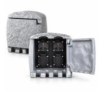 Borne Prise Extérieur, Prise de Jardin Etanche, Colonne Prise Extérieure | Prise Électrique IP66 avec 4 Prises Universelles, Alimentation Électrique Pratique pour Jardin, Terrasse et Extérieur