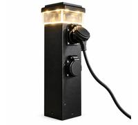 Borne Prise Extérieur, Prise Jardin Étanche, Colonne Prise Extérieure | 2 Prises 220V/10A, Protection IP67, Capots Étanches et Boîtier Robuste pour Jardin, Terrasse et Extérieur