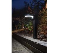 Borne Solaire GALIX, 1000 Lumens, Inox, Détecteur de Mouvement, Option Applique, H50 cm