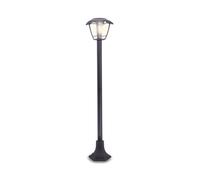Borne solaire rétro LED IP44, 400 lumens, détecteur de mouvement, avec ampoule, Noir