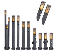 Bornes d'éclairage extérieur en acier inoxydable applique lumière de façade détecteur de mouvement lampadaire rétro douille d'éclairage extérieur anthracite, LED 6W 806Lm blanc chaud