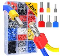 Bornes électriques, 1200 bornes électriques Preciva, 300 bornes à deux fils et 900 bornes à fil unique, adaptées au sertissage de bricolage et industriel