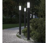 Bornes lumineuses avec détecteur lot de 3 110 cm acier inoxydable IP44 vidaXL