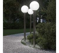 Bornes lumineuses avec détecteur lot de 3 120 cm acier inoxydable IP44 vidaXL