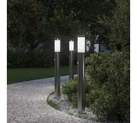 Bornes lumineuses avec détecteur lot de 3 80 cm acier inoxydable IP44 vidaXL