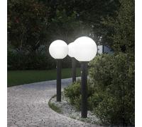 Vidaxl Bornes Lumineuses Avec Détecteur Lot De 3 80 Cm Noir Ip44