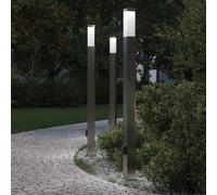 Bornes lumineuses avec sortie lot de 3 110 cm acier inoxydable IP44 vidaXL