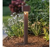 Bornes lumineuses LED Arcchio Milten, 65 cm, finition rouille, IP65, capteur Milten, marron, Aluminium, Moderne